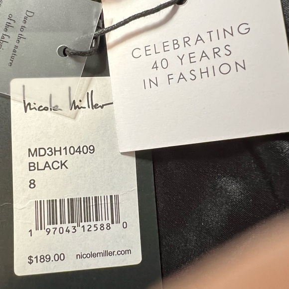 Nicole Miller  Size 8 NWT Black Sequin One Shoulder Velvet Mini Dress (0440) - Picture 11 of 13